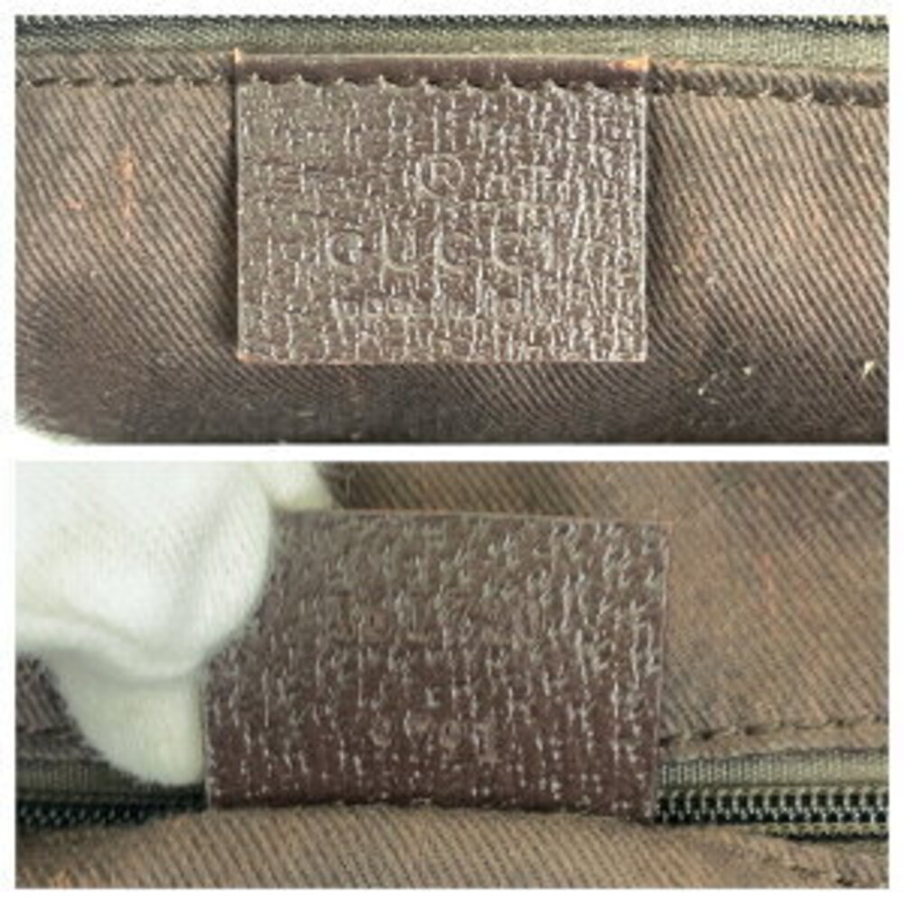 Gucci Tan Beige bag Line GG Sherry canvas handbag leather Princy Black Boston - Picture 4 of 10